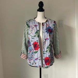 JOHN MARK Quilted Mixed Media Jacket Size Small